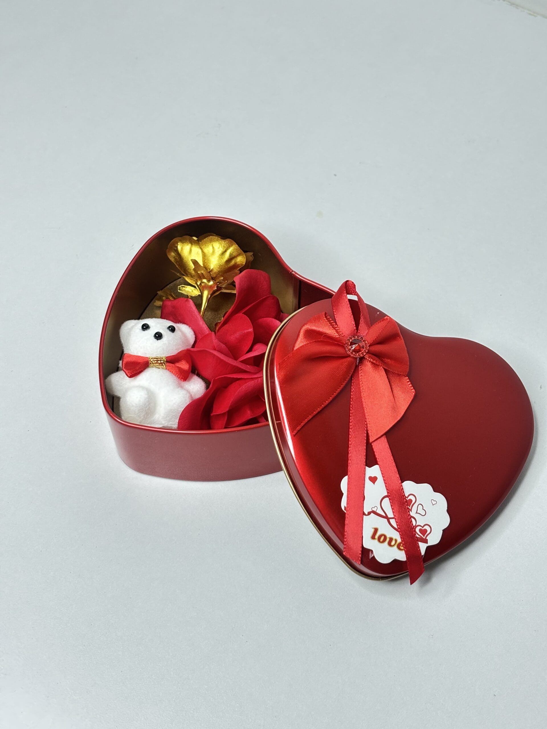 Teddy Showpiece and Red Rose Valentine’s Day Gift for Girlfriend Boyfriend Wife Husband