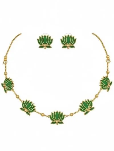 Alloy Copper Green Jewel Set (Pack of 1)