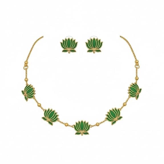 Alloy Copper Green Jewel Set (Pack of 1)