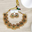 Traditional Antique Jewelry Elephant Pendant Necklace With Earring for Women & Girls.