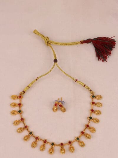 Brass, Copper Gold-plated Gold Jewel Set (Pack of 1)