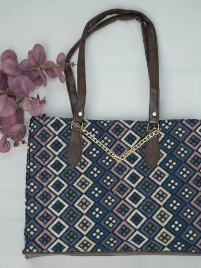 Shoulder Handbag Multi-Color Ethnic Print,