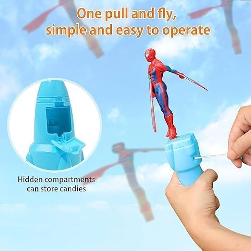 Flying Action Figure Toy – Superhero Pull String Launcher for Kids - Image 2