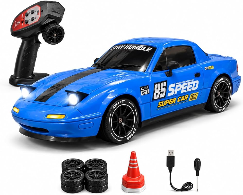 Rc Drift High Speed Racing Stunt Car LED Pop-Up Lights Smoke Effect