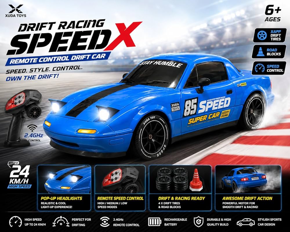 Rc Drift High Speed Racing Stunt Car LED Pop-Up Lights Smoke Effect - Image 4