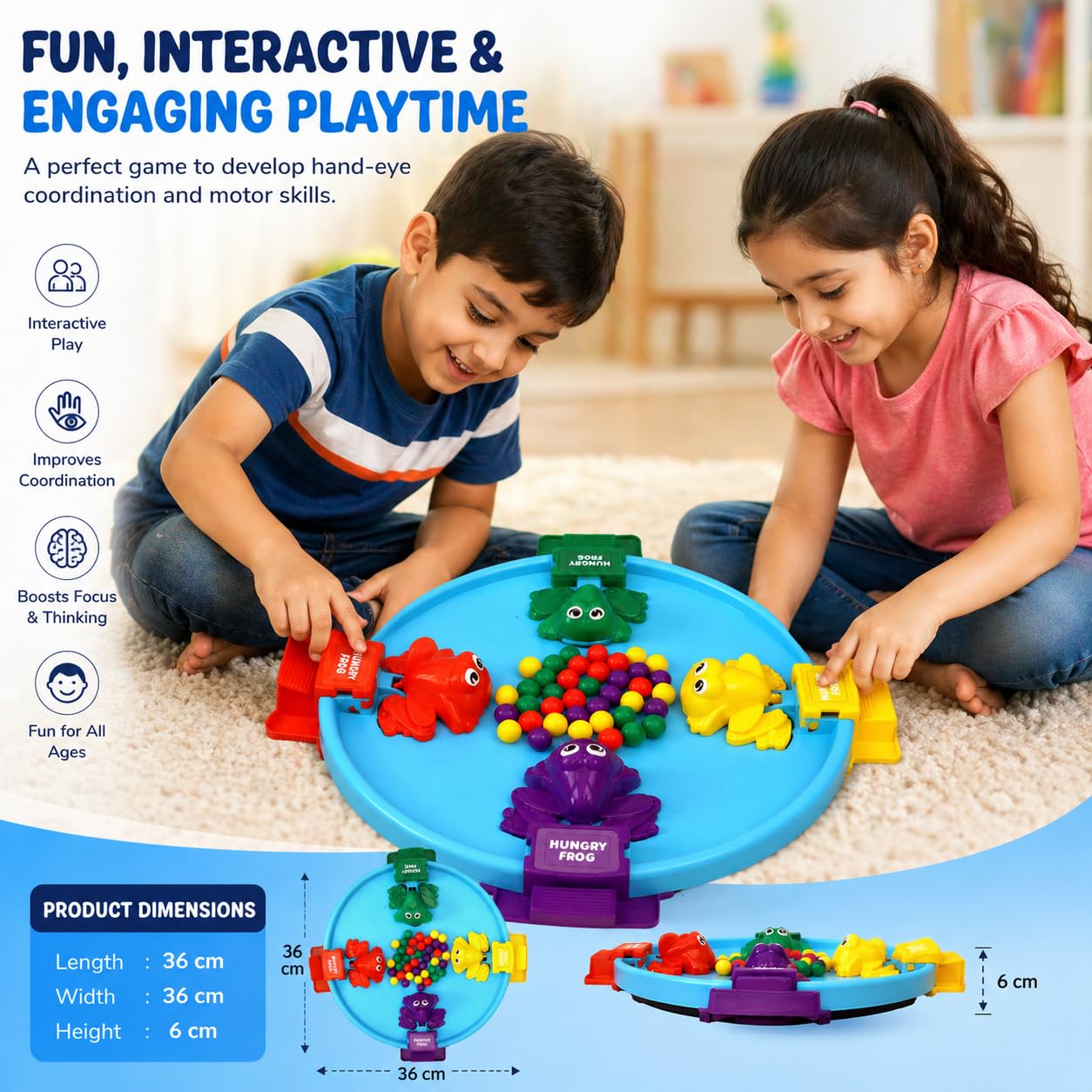 Hungry Frog Game for Indoor Family Board Games With 4 Player - Image 2