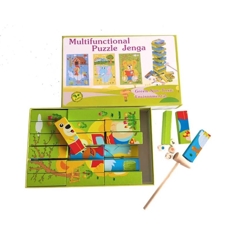 Multifunctional Wooden Puzzle Jenga Game For Kids (54 Pcs) - Image 2