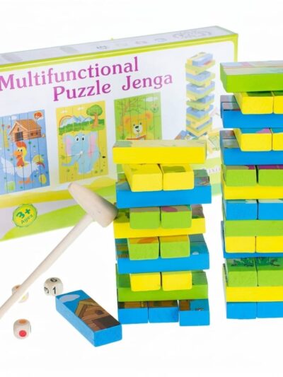Multifunctional Wooden Puzzle Jenga Game For Kids (54 Pcs)