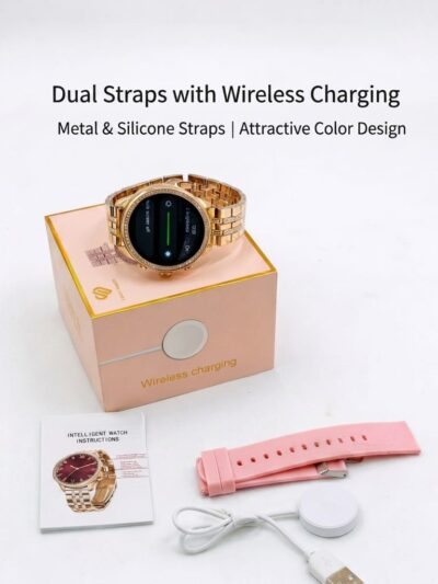 Gen 9 Smart Watch for Women | Dual Straps (Metal & Silicone) | Wireless Charging