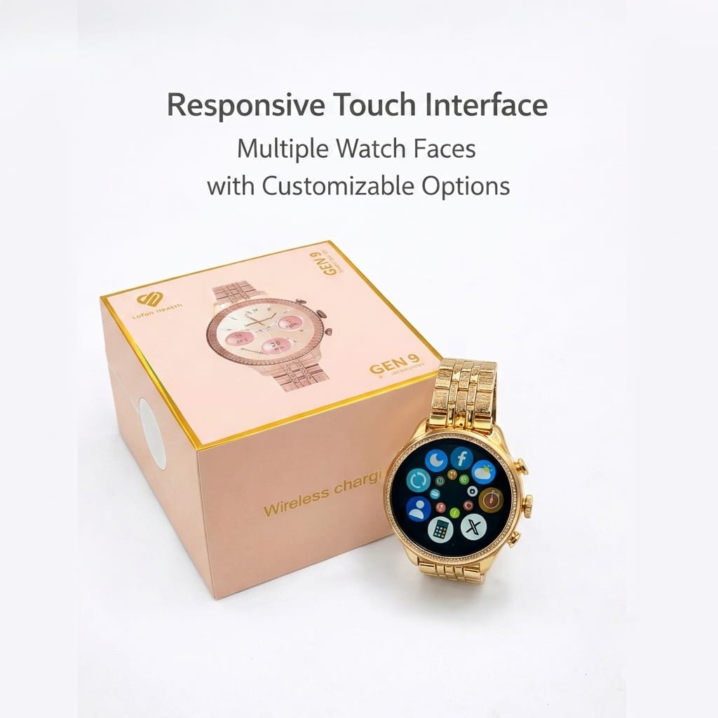 Gen 9 Smart Watch for Women | Dual Straps (Metal & Silicone) | Wireless Charging - Image 5