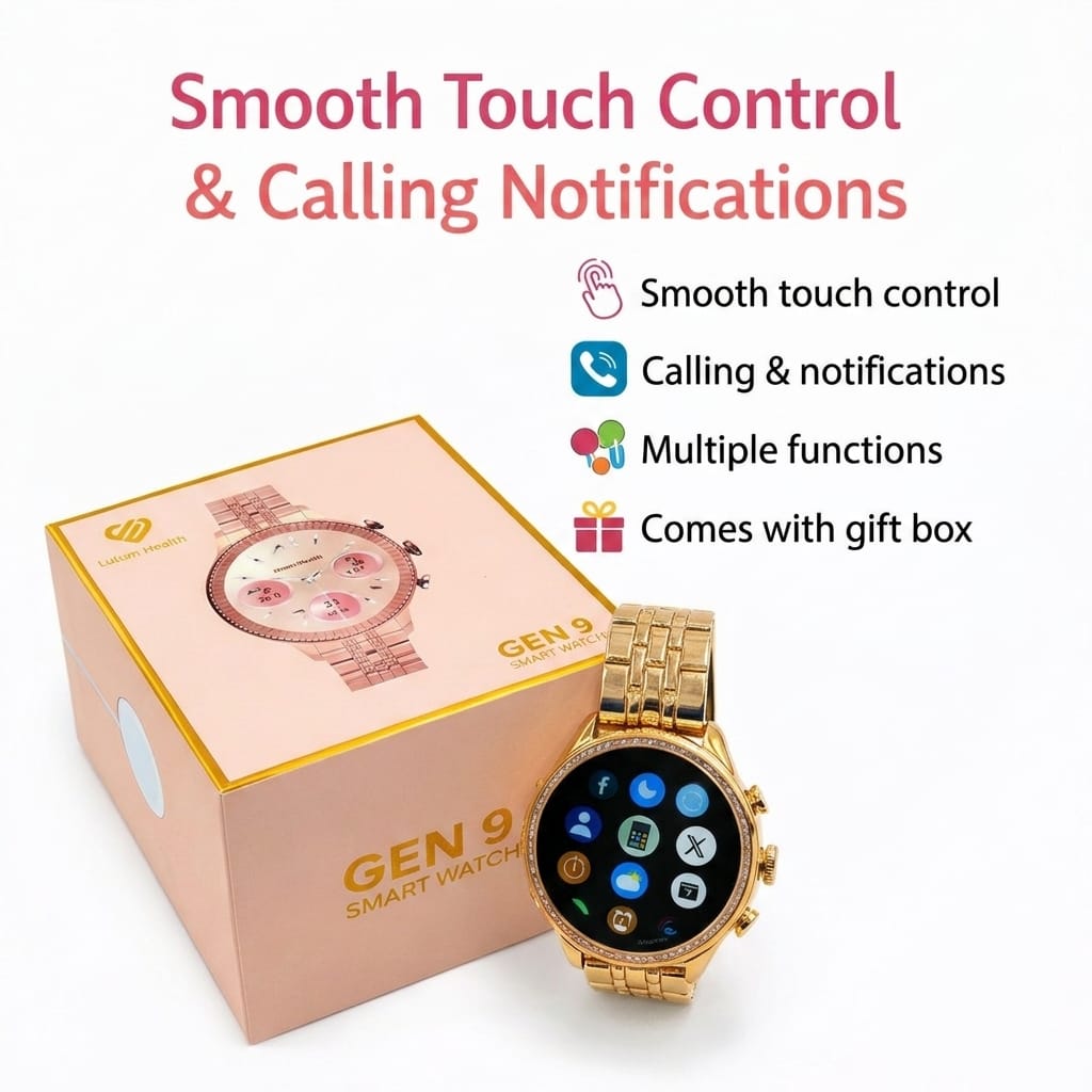 Gen 9 Smart Watch for Women | Dual Straps (Metal & Silicone) | Wireless Charging - Image 6