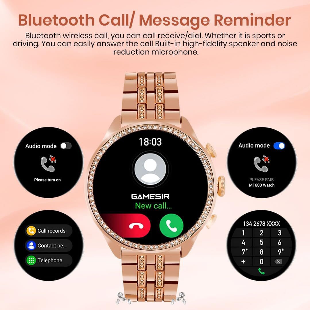 Gen 9 Smart Watch for Women | Dual Straps (Metal & Silicone) | Wireless Charging - Image 3