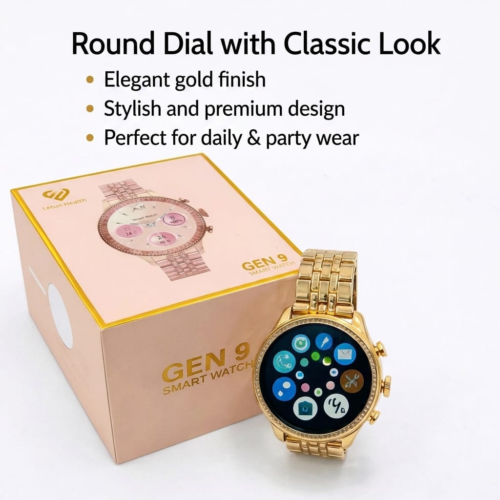Gen 9 Smart Watch for Women | Dual Straps (Metal & Silicone) | Wireless Charging - Image 4