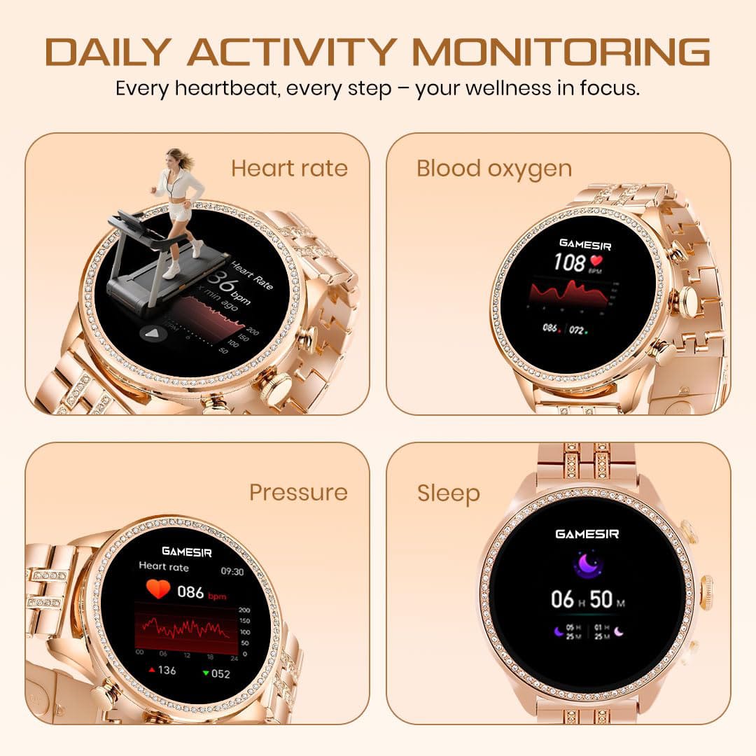 Gen 9 Smart Watch for Women | Dual Straps (Metal & Silicone) | Wireless Charging - Image 2
