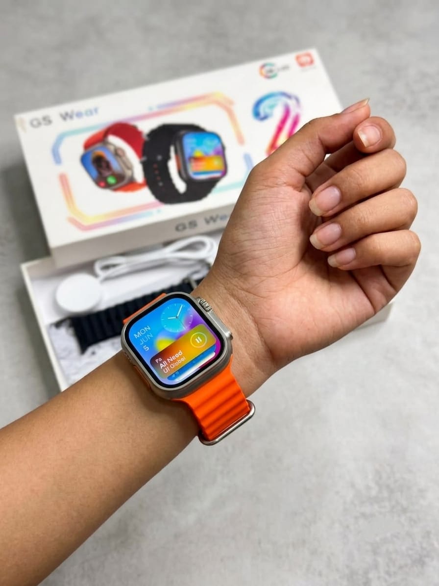 GS Ultra 2 smartwatch set AMOLED display Bluetooth calling watch, a wireless charger - Image 3