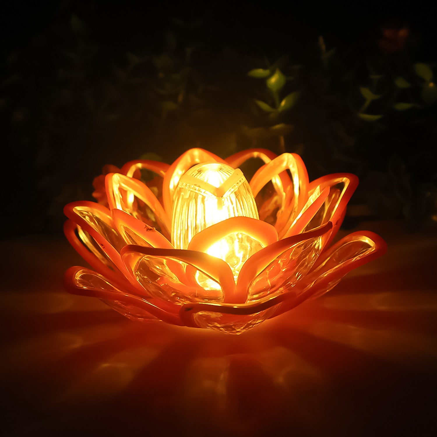 LED Lotus Diya Set of 2 | Battery Operated Acrylic Decorative Diya Lamp - Image 3