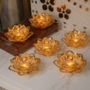 LED Lotus Diya Set of 2 | Battery Operated Acrylic Decorative Diya Lamp