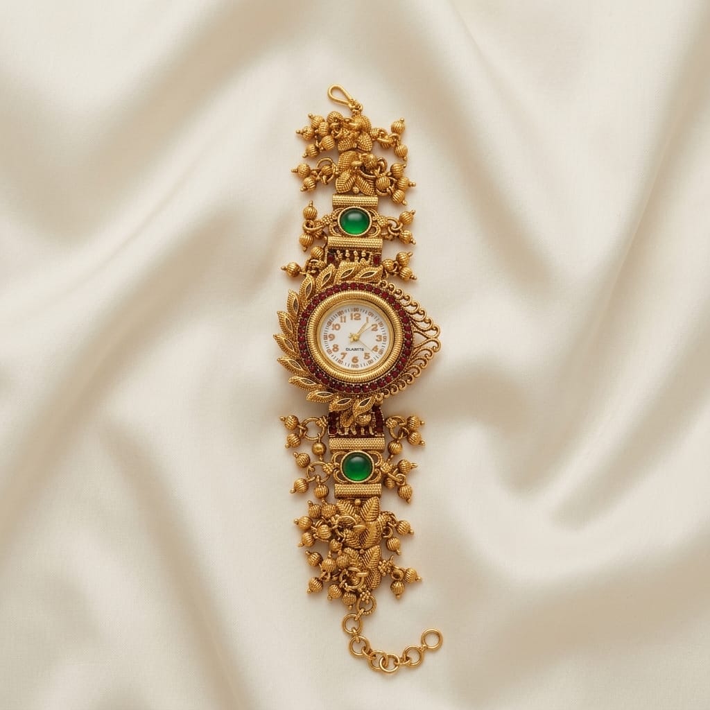 Traditional Antique GoldFinish Bracelet Watch for Women