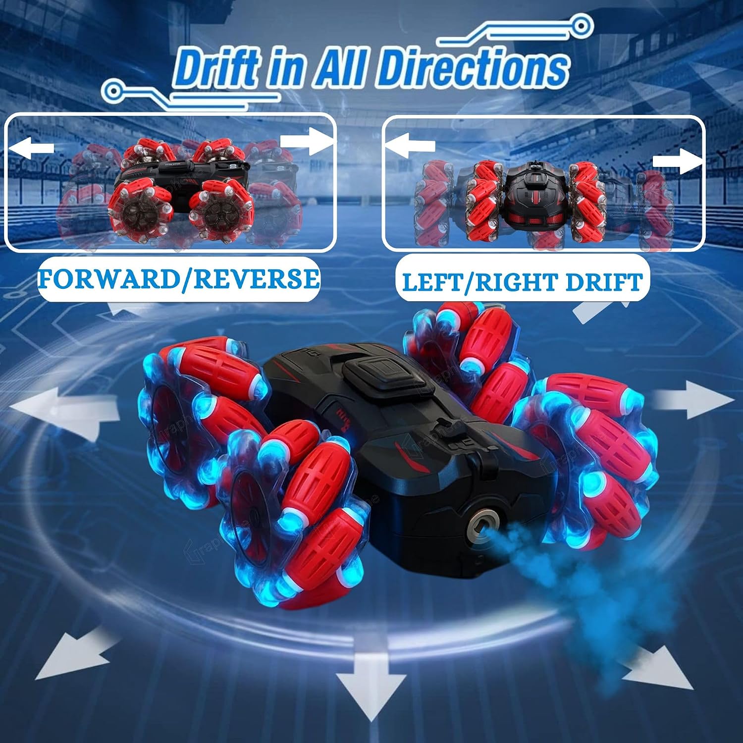 4WD RC Stunt Drift Car with Hand Gesture Sensor, 360° Rotating Remote Control Car For Kids - Image 3