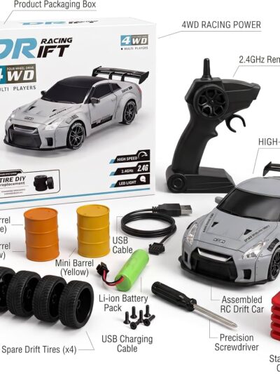 20KM/H RC Drift Car 4X4, 1:24 Scale Remote Control Sports Car For Kids