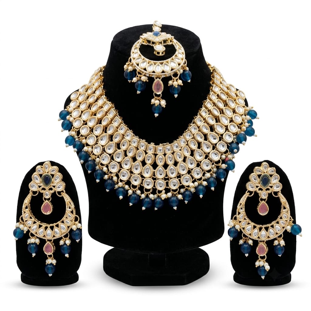 Elegant Kundant bead Necklace Set