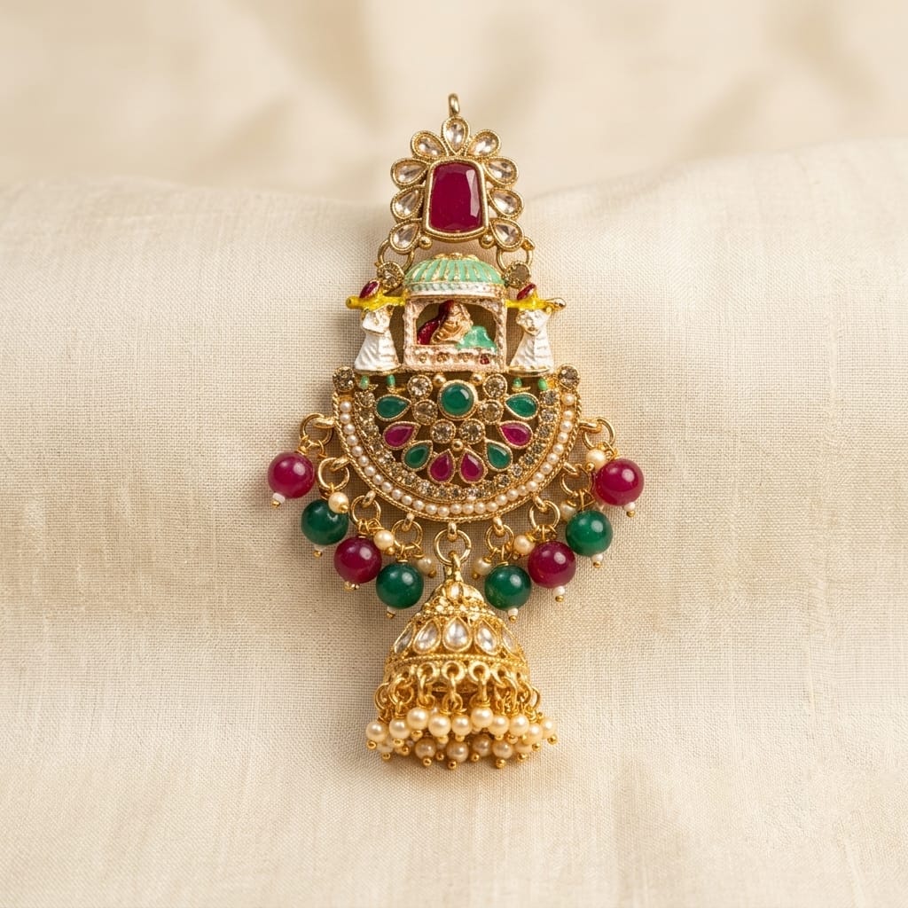 Heavy Combo Bridal Jewellery Set With Multi Layer Set For Women & Girls - Image 3