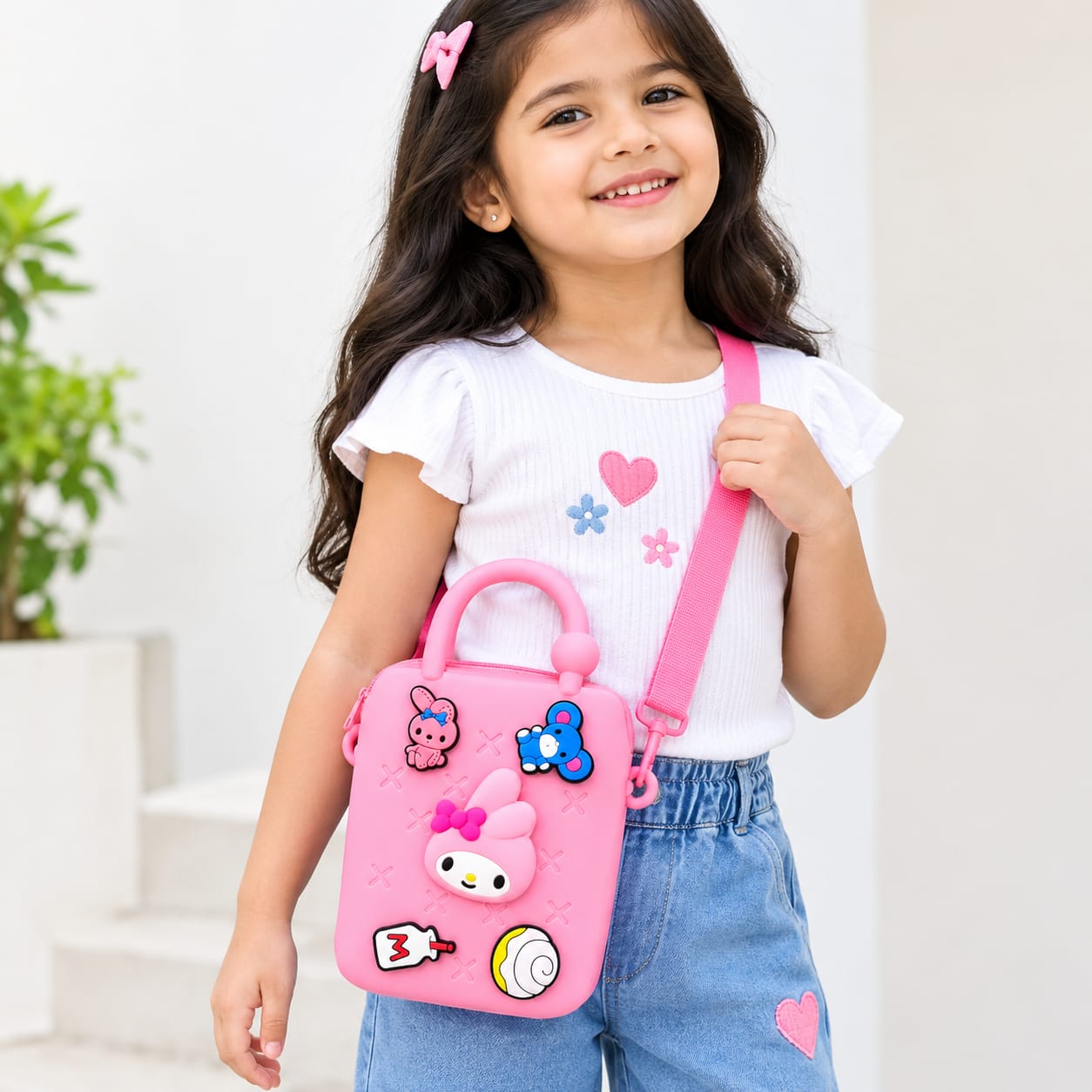 Cute Silicone Mini Cross Beach Bag Featuring Cartoon Charms Bag For Girls & Kids - Image 3