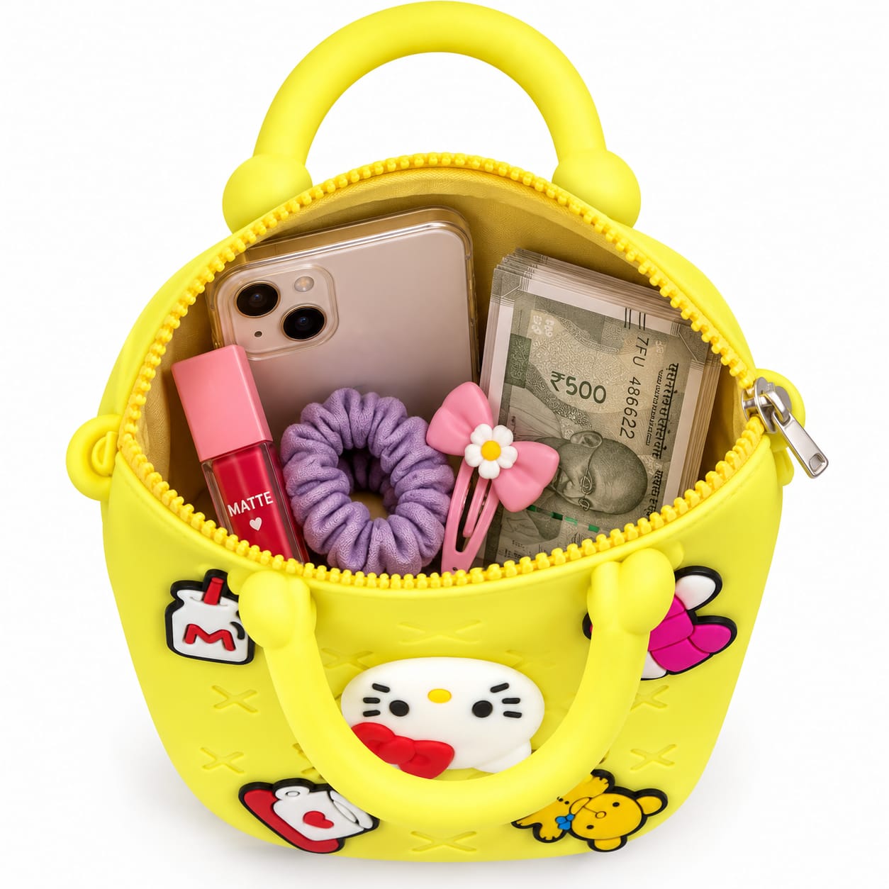 Cute Silicone Mini Cross Beach Bag Featuring Cartoon Charms Bag For Girls & Kids - Image 2