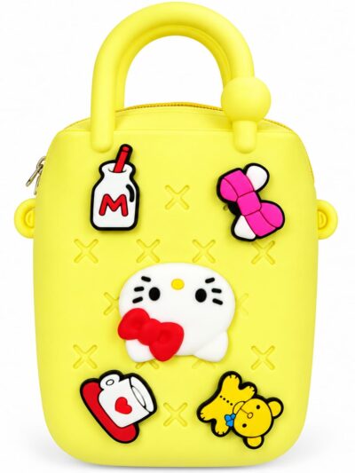 Cute Silicone Mini Cross Beach Bag Featuring Cartoon Charms Bag For Girls & Kids