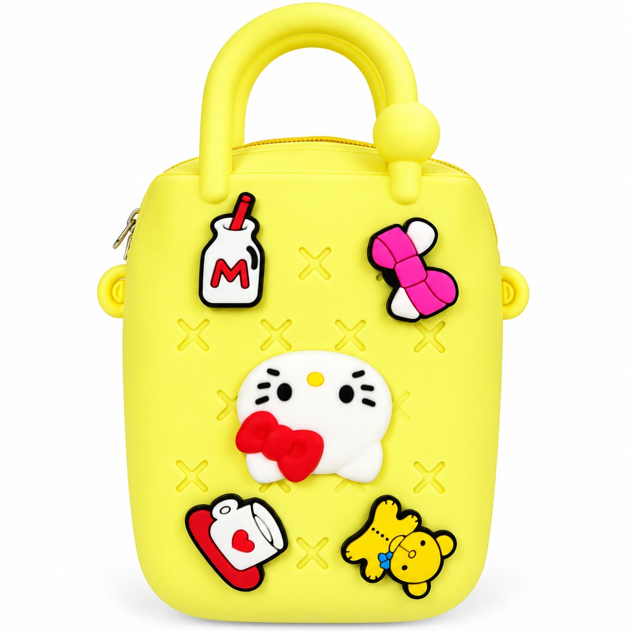 Cute Silicone Mini Cross Beach Bag Featuring Cartoon Charms Bag For Girls & Kids